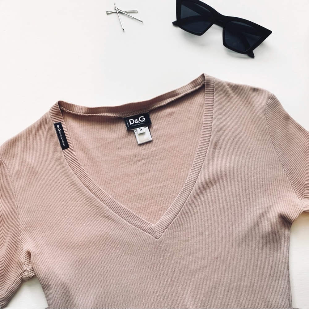 HP🔥DOLCE&GABBANA | long sleeve v neck cotton top